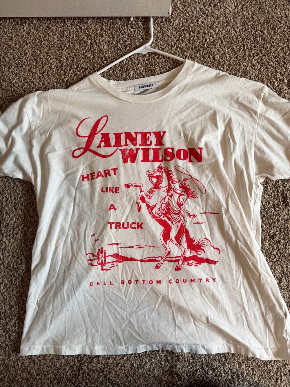 Daydreamer White Tee with Red Lainey Wilson Graphic